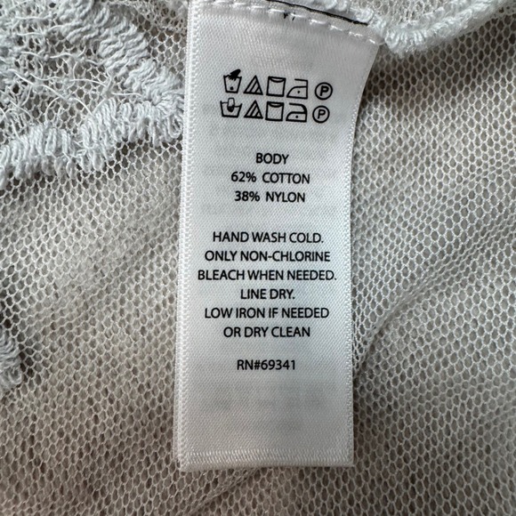 Rachel Zoe Lace Kimono Crochet Duster Cardigan Sheer White Gray One Size - Picture 7 of 9